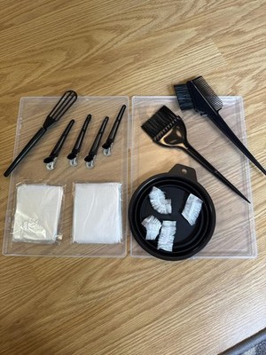 19PCS Hair Dye Kit Hair Coloring Tools Brush Bowl Gloves Clips Set