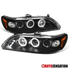 Fit 1998-2002 Honda Accord 24dr Black Led Halo Projector Headlights Leftright