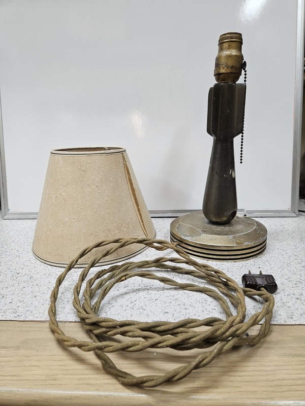 WWII Era US Military Small Trench Art Style Missle Lamp