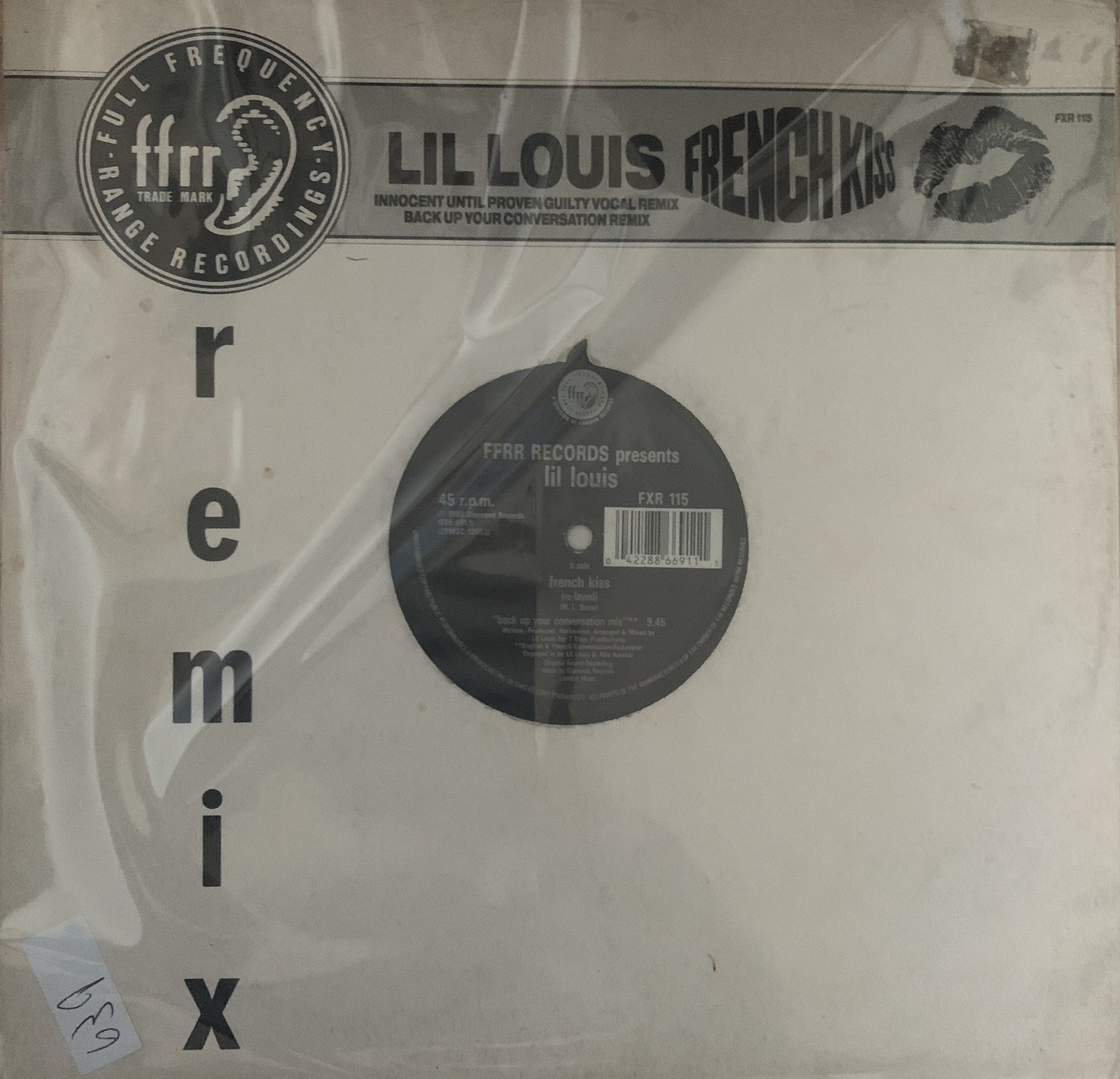Lil Louis - French Kiss Vocal mix  12" Vinyl House VG