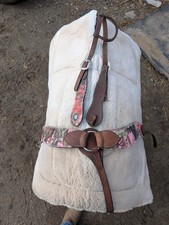 Pink Camouflage Leather Western Horse Breast Collar and Headstall