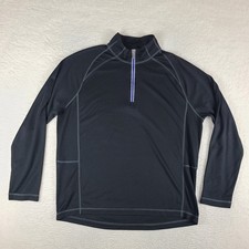 Tommy Bahama Sweater Mens Large Black Lightweight Quarter Zip Sweatshirt