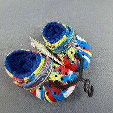 Crocs Classic Lined Marbled Clogs Toddler C6 Blue Red Yellow 207778-75V