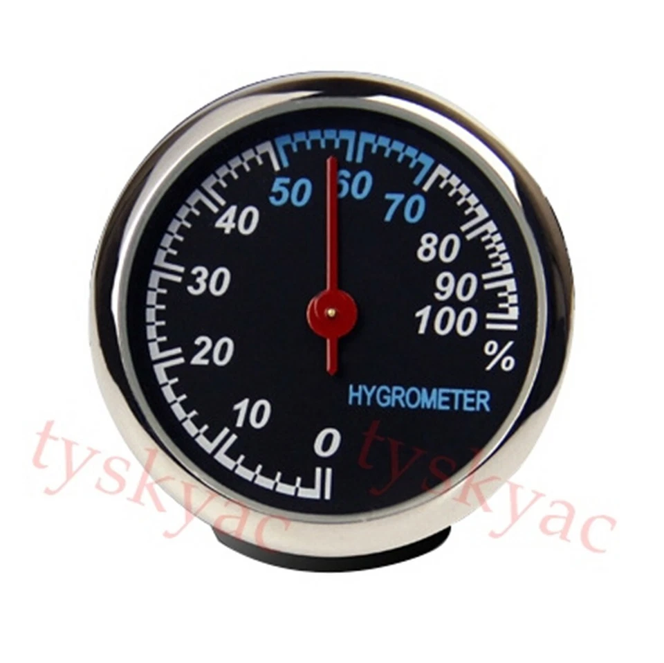 Car Decor Fashion Cute Digital Quartz Clock Mini Auto Stick-On Hygrometer Meter - Image 3 of 4