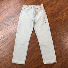 Levis 501 Jean Women 28 Cropped Original Button Fly Light Wash Stretch 26x26