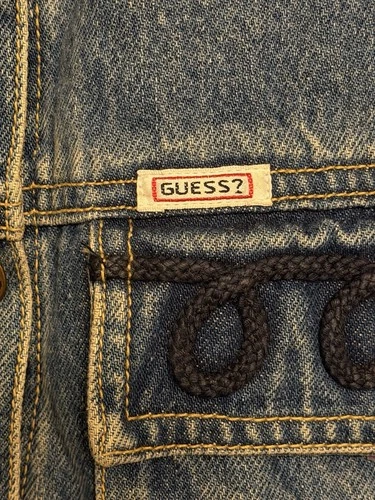 Vintage 80s GUESS Georges Marciano Denim Jacket Flying High Soutache Rope Trim L image 6