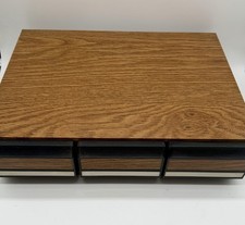 Vtg 3 Drawer Wood Grain 36 Audio Cassette Tape Storage Case With Vintage Walmart