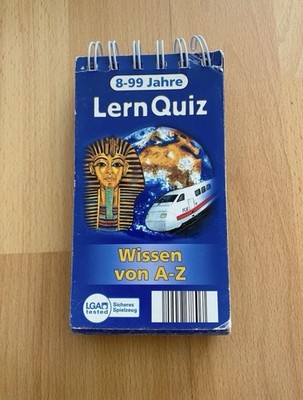 Lern Quiz Wissen von A-Z für 8-99 Jahre, Block und Karten