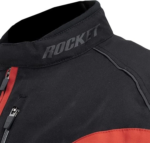 Chaqueta de motocicleta impermeable Joe Rocket Crossfire para hombre negra/roja Lg P/N: 2105-5104 Foto 3 de 4