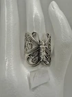 Sterling Silver Butterfly Filigree Ring Size 7 Vintage Gothic Boho