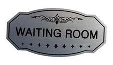  Victorian Waiting Room Sign () - Large 5 x 10" - Large (1 Pack) Brushed Silver