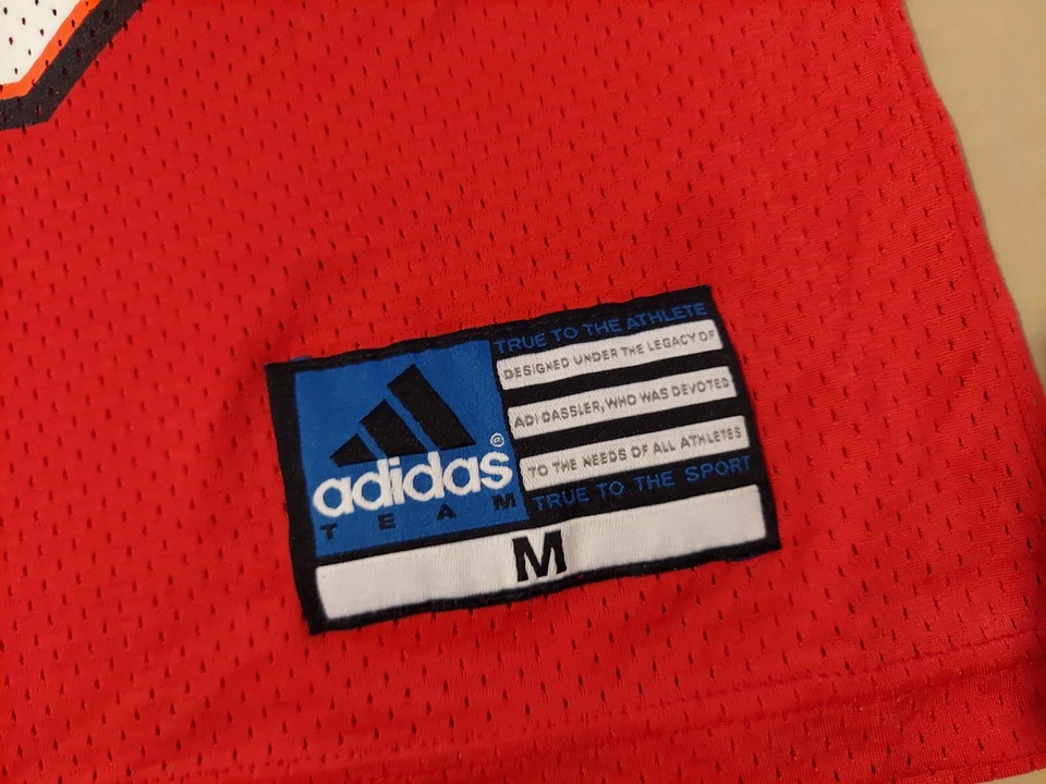 Camiseta masculina vintage Adidas Warren Sapp M vermelha média atlética - Imagem 4 de 4