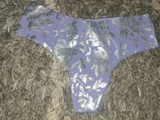Vs  no show thong panty NEW SIZE Medium Periwinkle Shine Floral