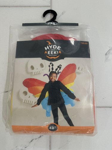 NWT Inflatable Butterfly Wings Rainbow 42” Halloween Girls Costume Hyde And Eek