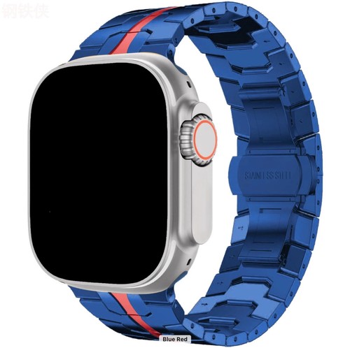 Bransoletka ogniw ze stali nierdzewnej do Apple Watch Series 1-7 8 9 10 SE ULTRA luksusowy iWatch - Zdjęcie 41 z 46