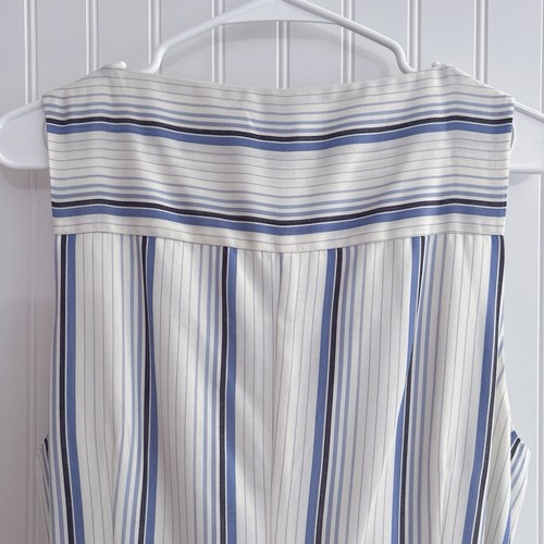 Paige Meade Stripe Button Front Sleeveless Jumpsuit In White/ Blue NWT Size 8 - Picture 12 of 15