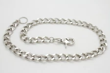 Men Silver Metal Long Wallet Chain Heavy Biker Thick Links Strong Punk Rocker