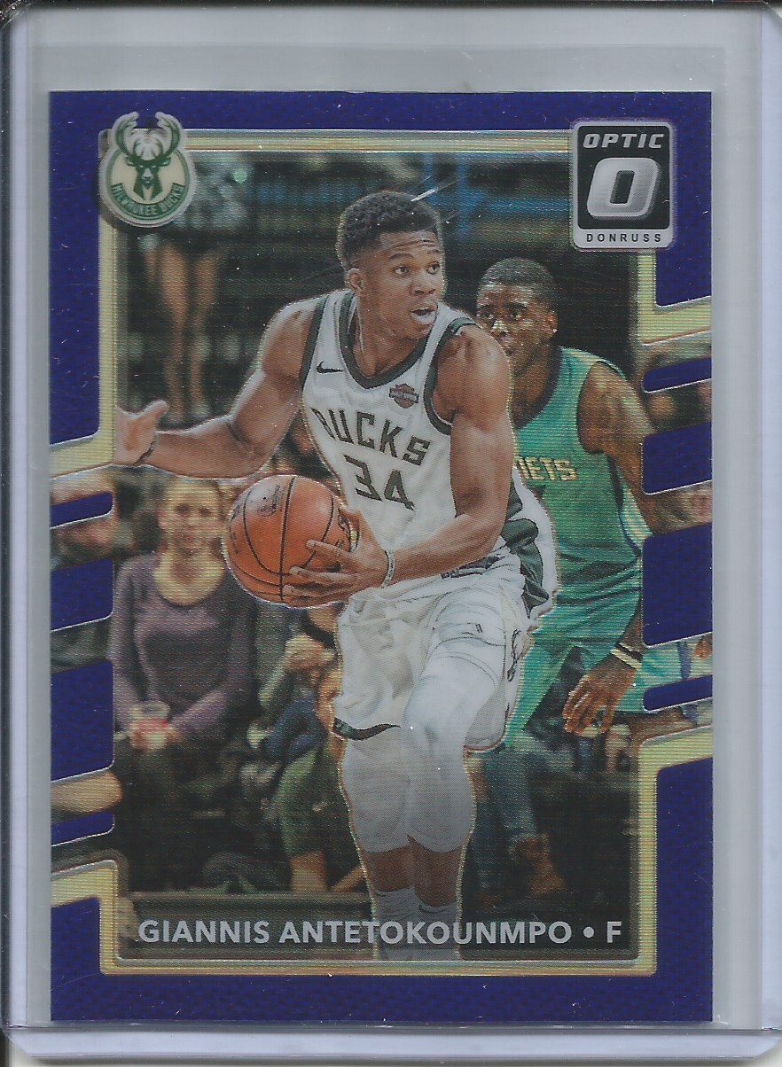 GIANNIS ANTETOKOUNMPO 2017-18 PANINI DONRUSS OPTIC PURPLE HOLO PRIZM