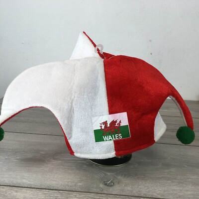 2 x Offizielle WALES Support Team Head Mütze Kappe Weiß Rot One Size Neu