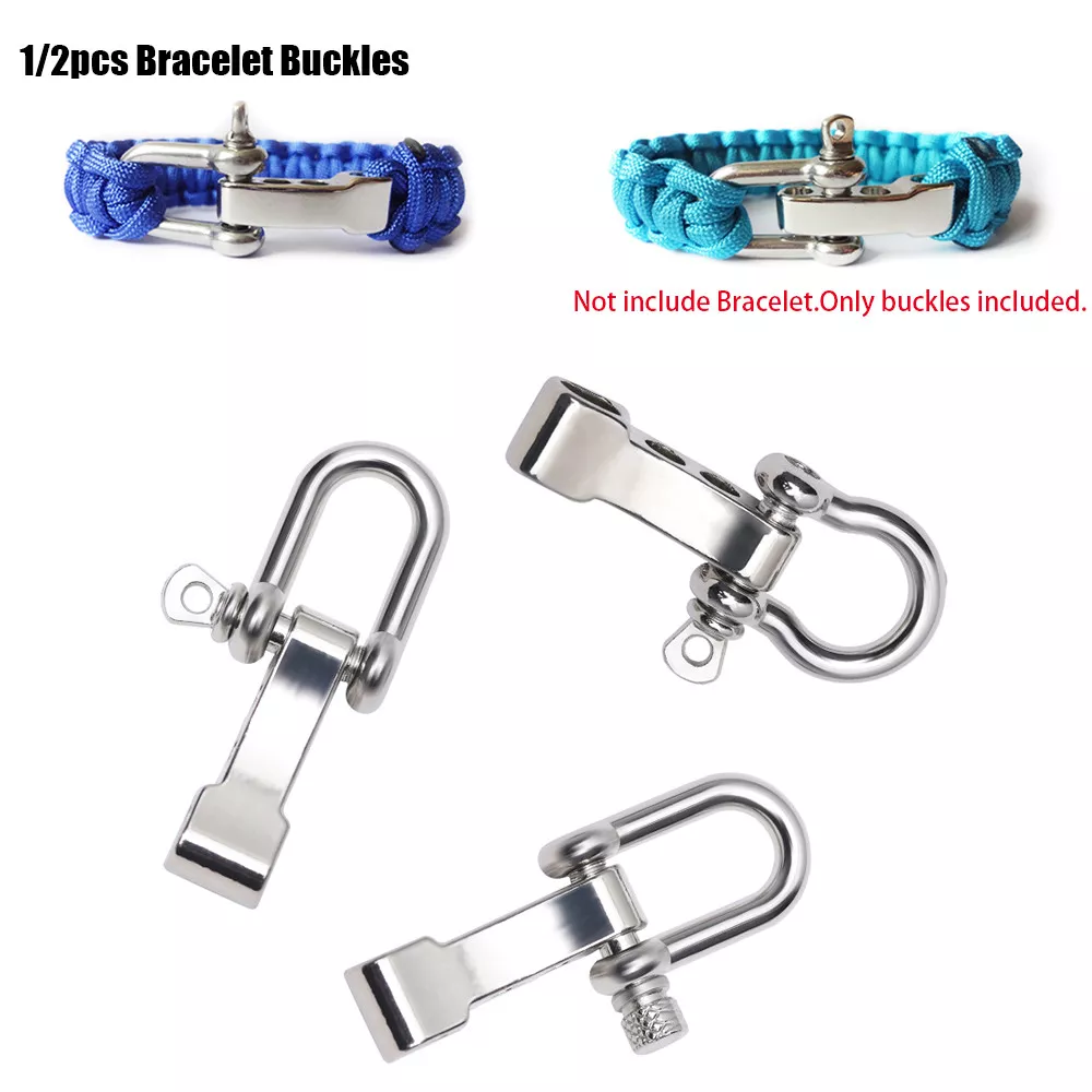 2x Stainless Steel U Shaped Adjustable Shackles Buckle for Paracord  Bracelet