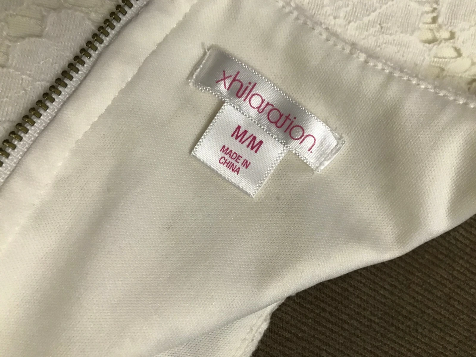 OFF WHITE Abito donna Xhilaration taglia: M bianco sporco avorio pizzo foderato zip posteriore u