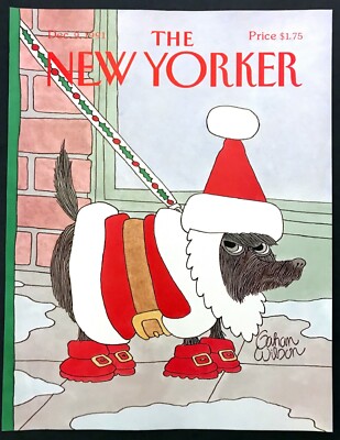 Dec. 9, 1991 Dog Dressed as Santa Claus by Gahan Willson New Yorker COVER ONLY