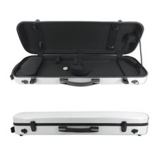 Yinfente 4/4 Violin Case Carbon Fiber Strong Light Strong Hard Oblong Case White