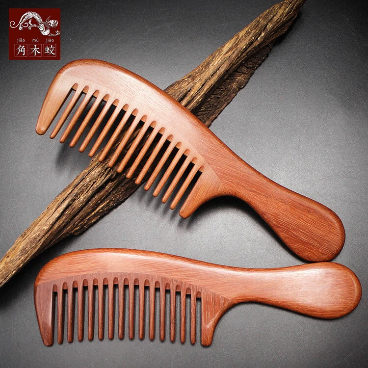 Red Sandal Wood Hair comb Wide Toothed Comb Hair Care Hairbrush Massage brush - Image 2 of 4