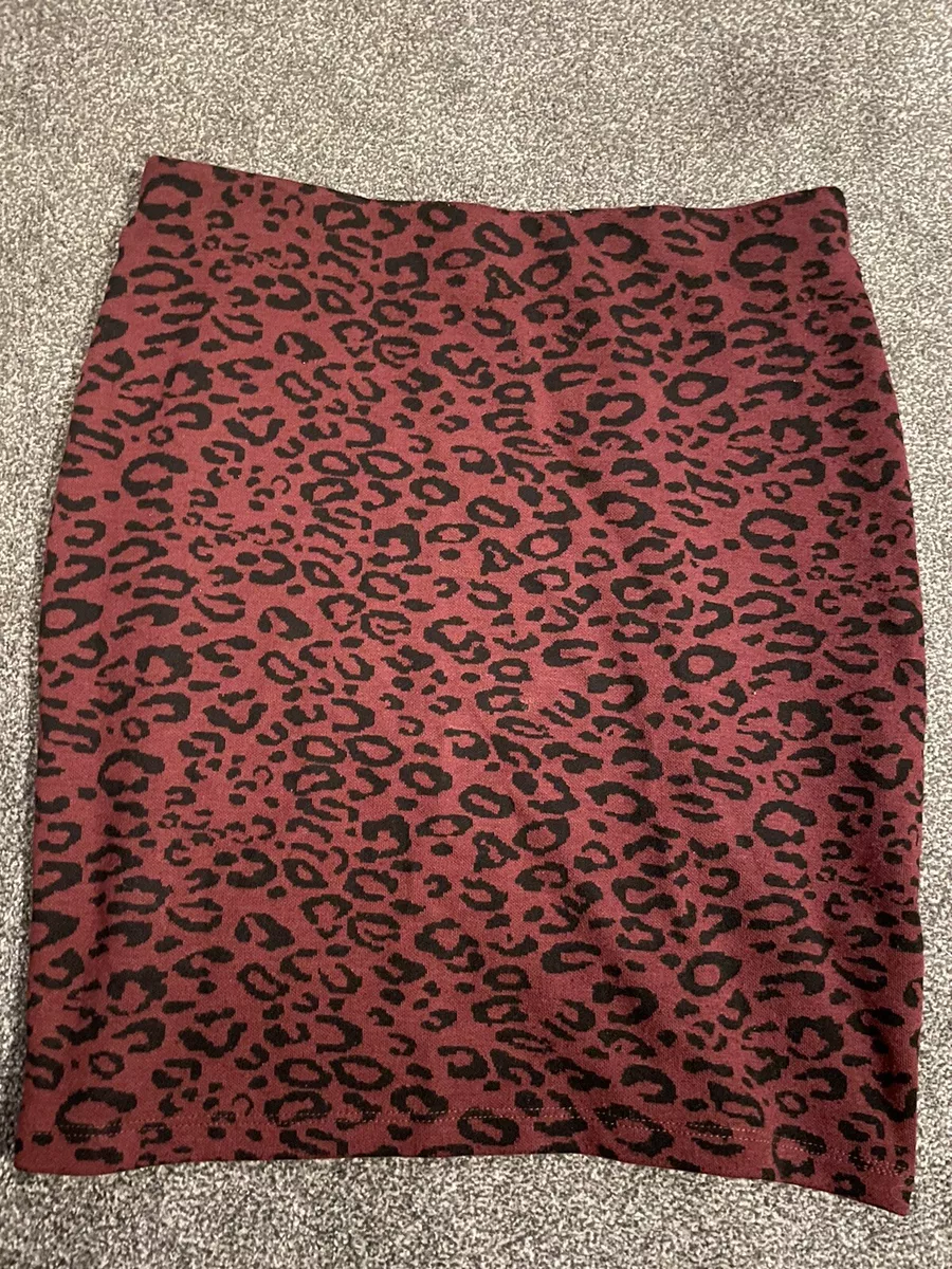 Leopard print skirt red cheap