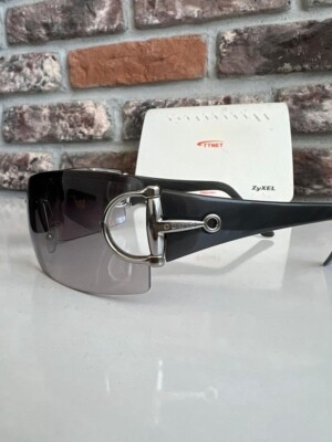 GUCCI Vintage Y2K Black Rimless Brown Sunglasses w/ Case | eBay UK