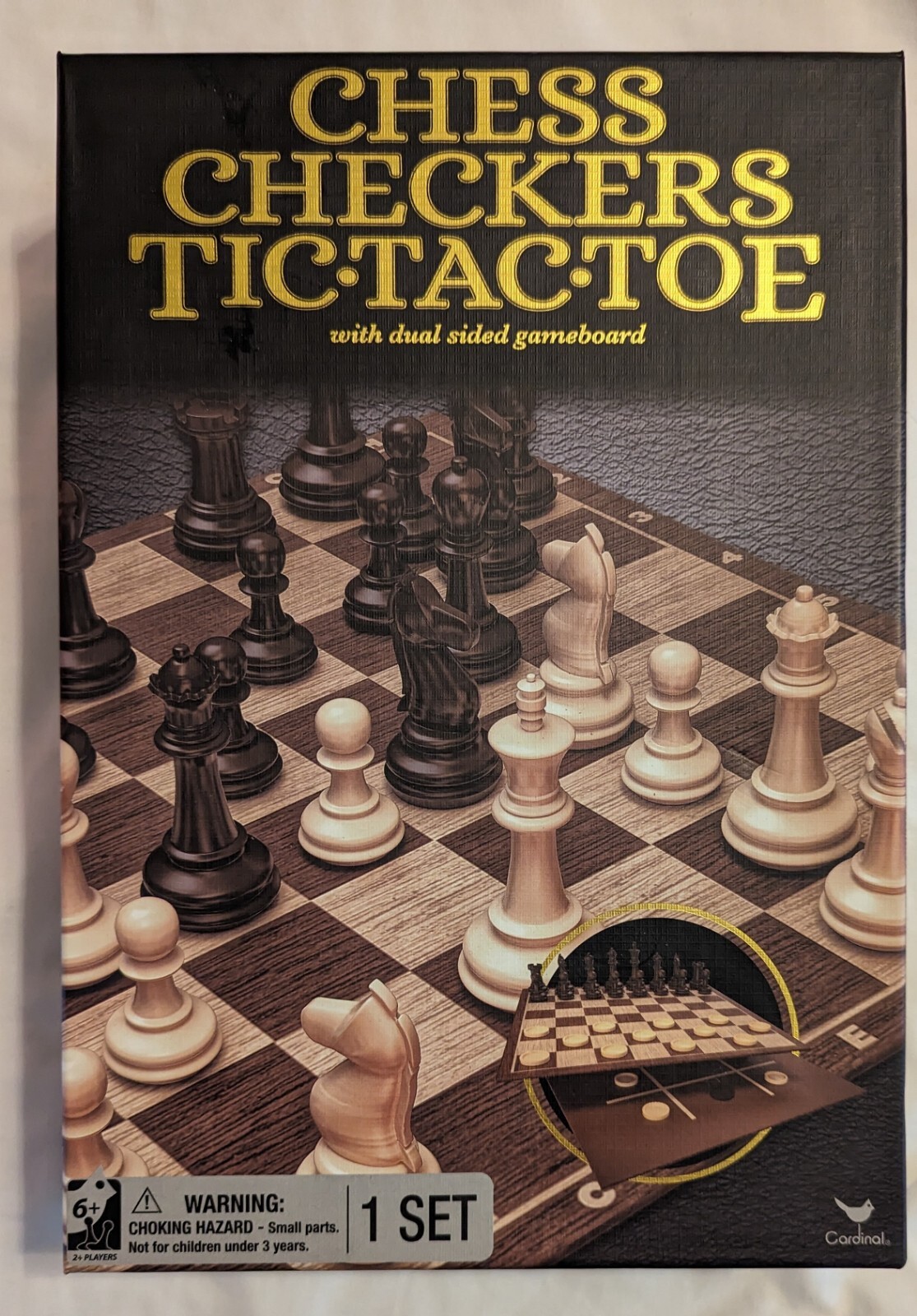 Cardinal Chess Checkers Tic Tac Toe Dual Sided Game Board New | eBay