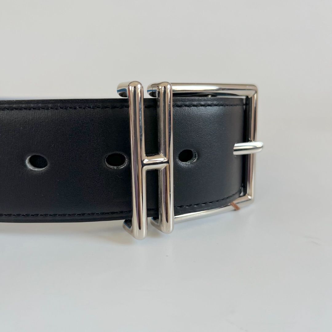 Leather Belts Hermes Nathan Belt Hermès BlackBlue Box Togo Leather