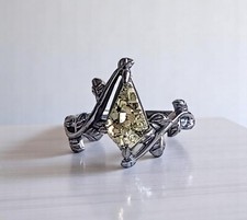 Raw Pyrite Ring, 925 Sterling Silver, Kite Leaf Ring, Pyrite Ring For Women