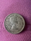 1959 Canadian Silver Quarter- 25 Cent With Caribou On Back.