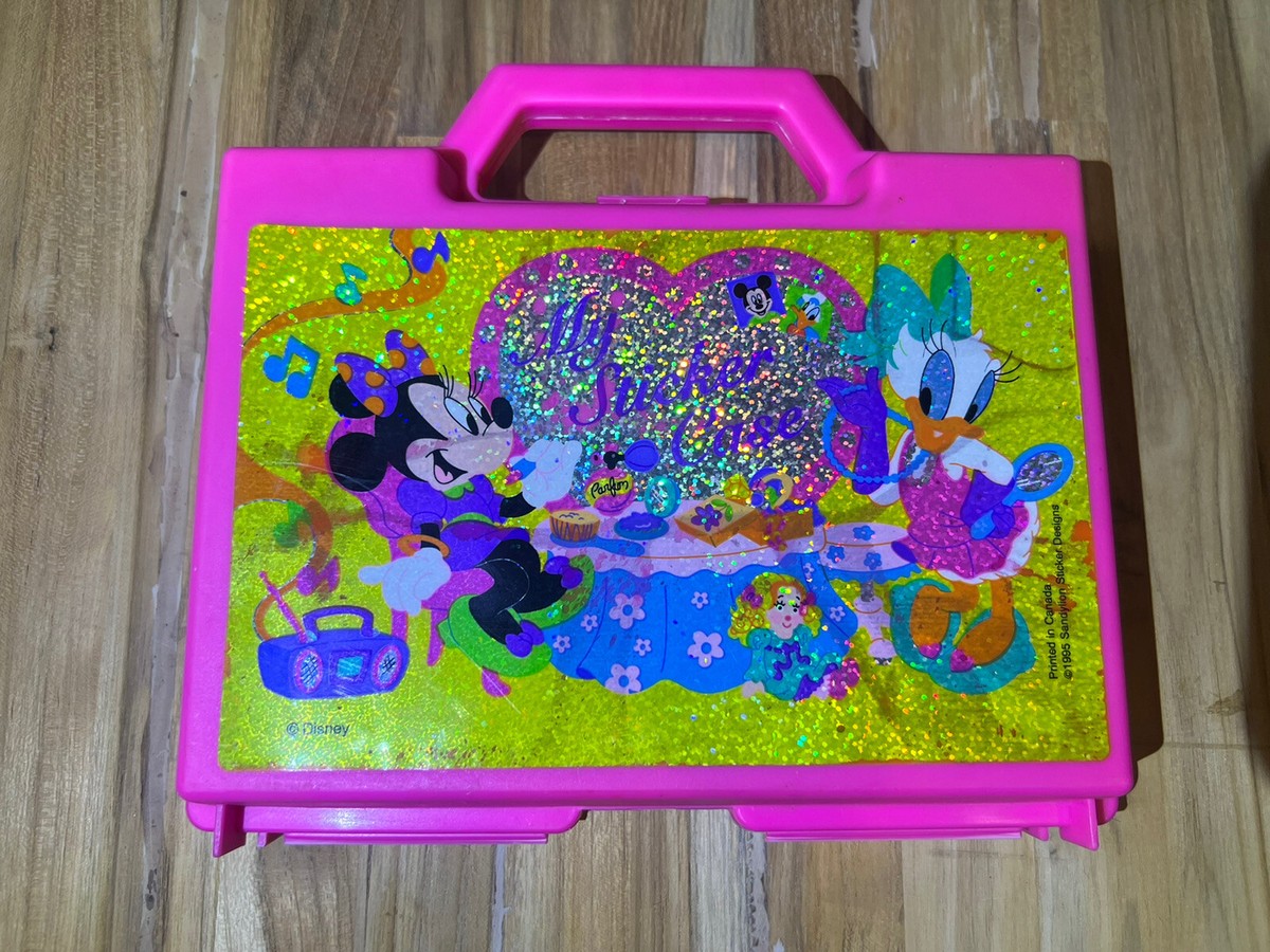 SANDYLION ミニーマウス・デイジーダック ステッカーケース レア 平成 Vintage 1995 Disney Sandylion My Sticker Case Holographic Minnie