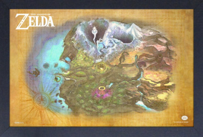 LEZEND OF ZELDA - MAJORA S MASK - MAP 12x18 FRAMED GELCOAT NINTENDO VIDEO GAME!!