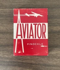 Vintage Aviator No 918 Pinochle Red Deck Playing Cards by The US Playing Card Co
