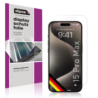 5x Schutzfolie für Apple iPhone 15 Pro Max Display Folie klar Displayschutzfolie