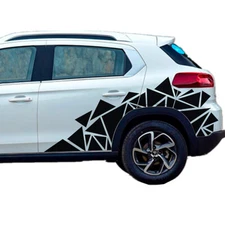 Vinyl Sticker Geometric Triangle Pattern Styling Decal For Car Body Both Side
