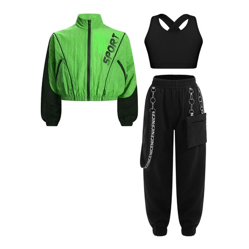 Kids Girls Crop Tops With Pants Active Tracksuit Performance Sweatsuit Youth - Picture 16 of 59