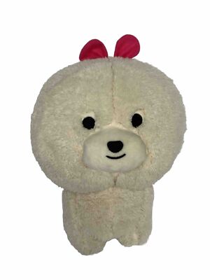 Amufun Amuse Co. GS1133 Meringue Bichon Frise 13.5   Puppy Dog Plush Pink Bow