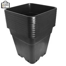 10 Pack 2 Gallon Square Garden Plant Pots Nursery Pots Plastic Flower Pots