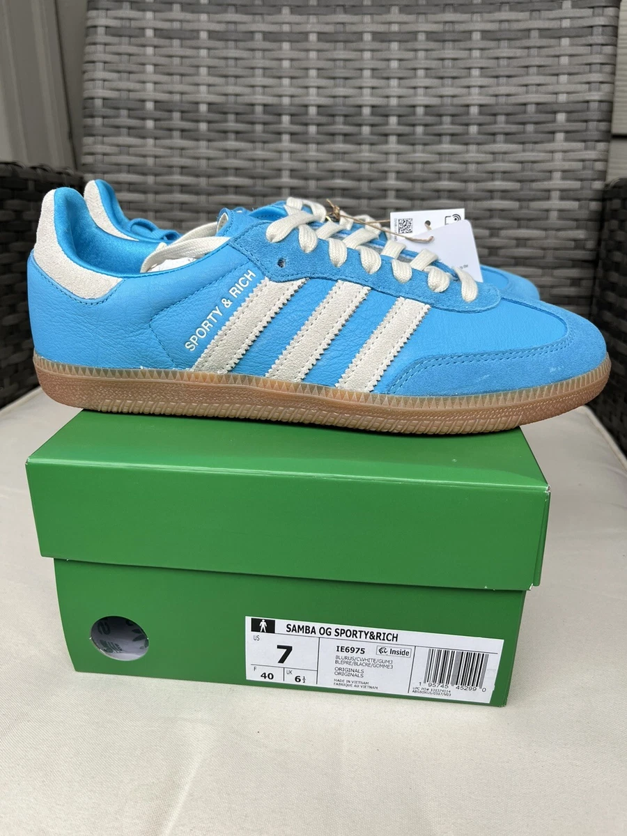 sporty & rich x adidas samba OG “blue grey” size 7M/8.5W | eBay