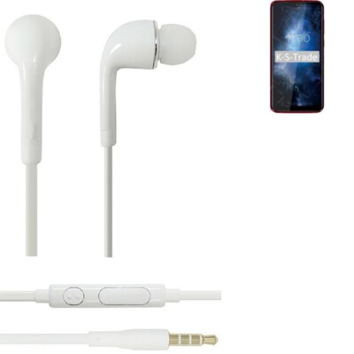 Earphones für BQ Mobile BQ-6061L Slim in ear headset stereo Ohrstecker weiß