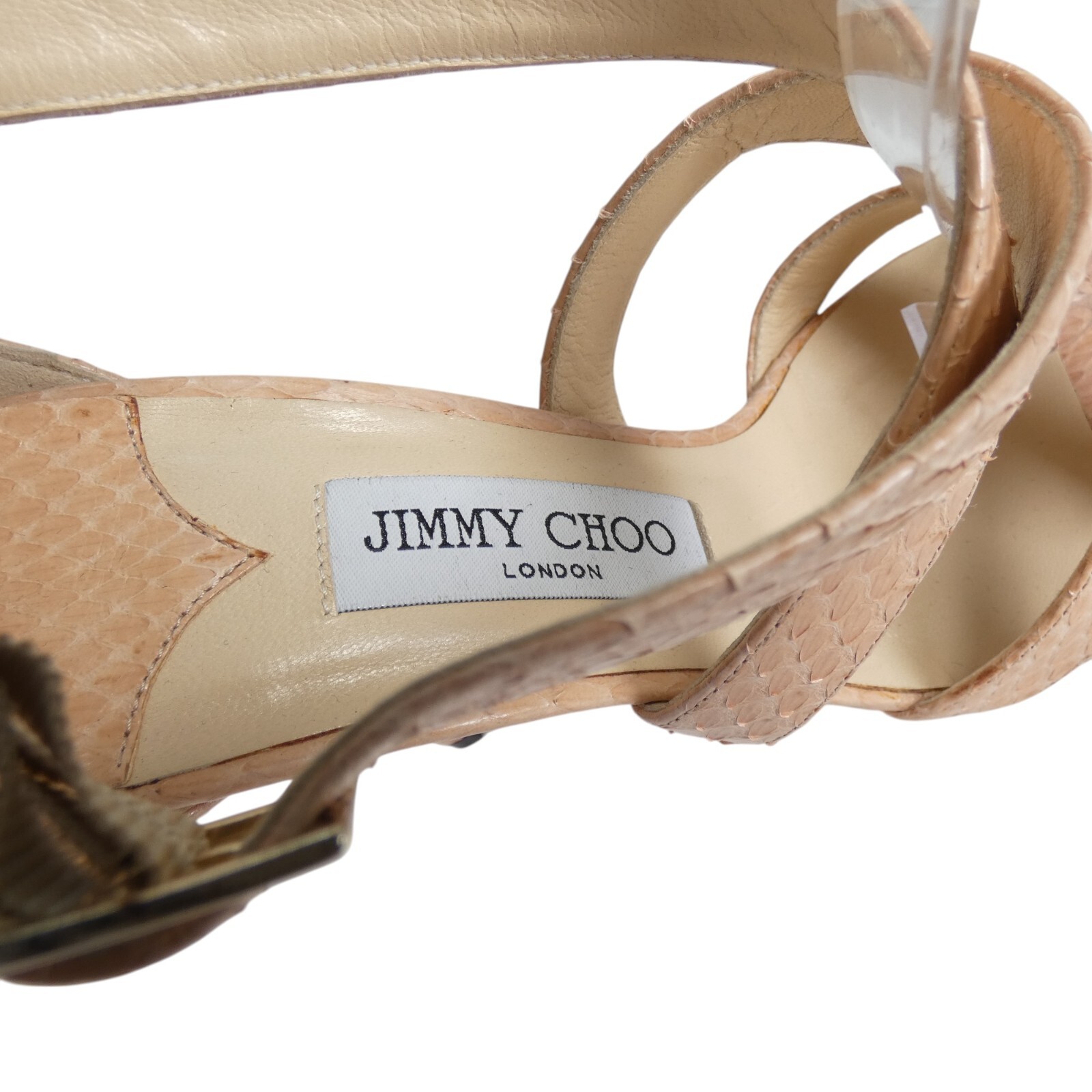 Jimmy Choo Shoes Heels Sandals Snake Skin Leather Lottie Nude EU 39 RRP 700 image 5