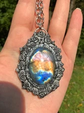Huge Labradorite Pendant Necklace Artisan Handcrafted