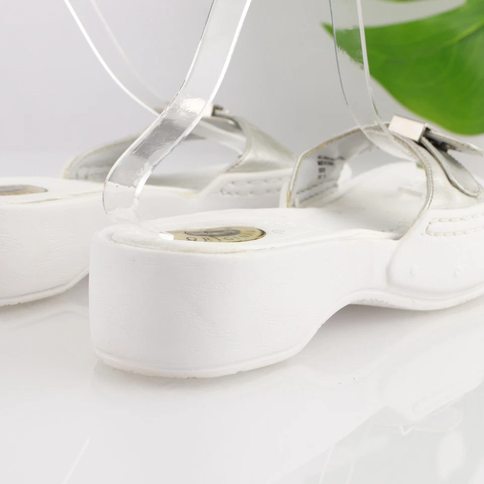 Sandalia Dr Scholls Mujer Twist Talla 9 Plateada Deslizable Hebilla Ajustable Plataforma Y2K Foto 3 de 4