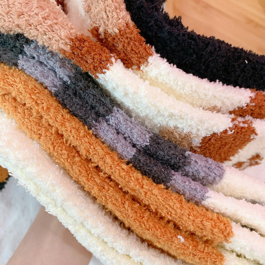 Calcetines de dibujos animados encantadores lindos mullidos gatito invierno cálidos pata de gato piso calcetines para dormir Foto 4 de 4