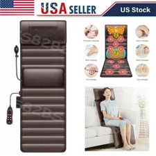 Full Body Electric Massage Mat w/Heat Vibration Massage Pad Cushion Back Massage