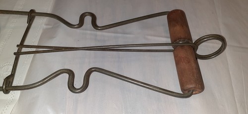 Antique Vintage Canning Jar Lifter Holder Kitchen Expandable Wood/Metal Country - Picture 2 of 9